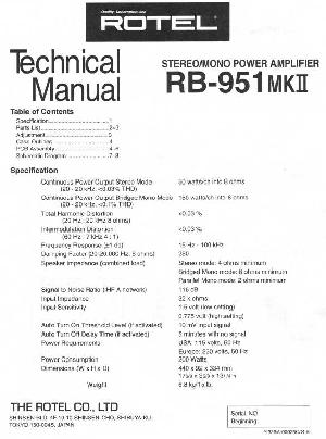 Service manual Rotel RB-951MKII ― Manual-Shop.ru