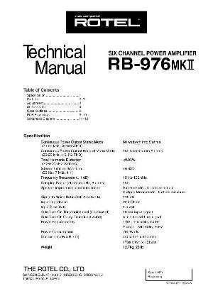 Сервисная инструкция Rotel RB-976MKII ― Manual-Shop.ru