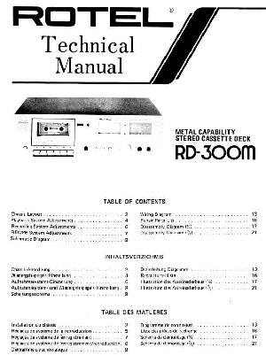 Сервисная инструкция Rotel RD-300M ― Manual-Shop.ru