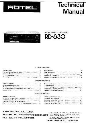 Сервисная инструкция Rotel RD-830 ― Manual-Shop.ru