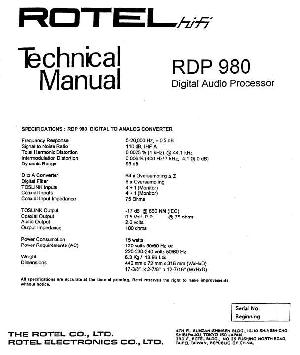 Сервисная инструкция Rotel RDP-980 ― Manual-Shop.ru