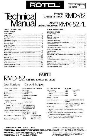 Сервисная инструкция Rotel RMD-82 ― Manual-Shop.ru