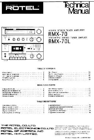 Сервисная инструкция Rotel RMX-70, RMX-70L ― Manual-Shop.ru