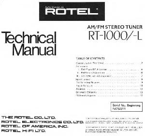 Сервисная инструкция Rotel RT-1000 RT-1000L ― Manual-Shop.ru
