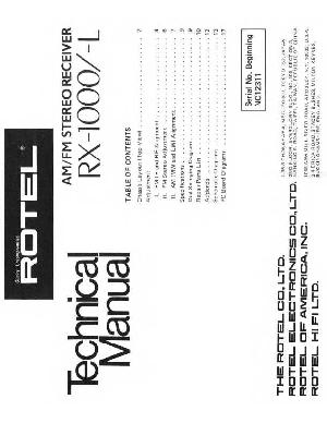 Сервисная инструкция Rotel RX-1000 RX-1000L ― Manual-Shop.ru