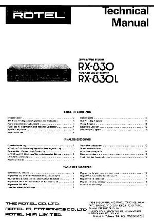 Service manual Rotel RX-830, RX-830L ― Manual-Shop.ru