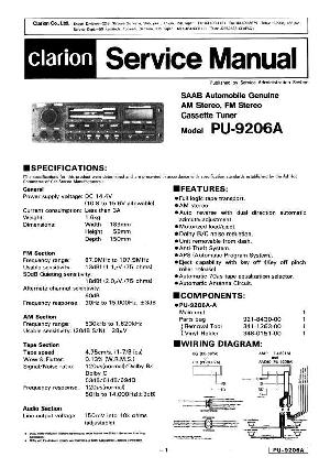 Сервисная инструкция Clarion PU-9206A ― Manual-Shop.ru