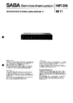 Сервисная инструкция Saba MI-11 ― Manual-Shop.ru