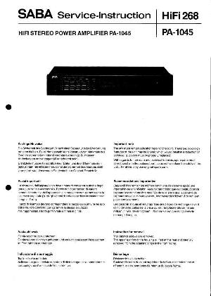 Сервисная инструкция Saba PA-1045 ― Manual-Shop.ru
