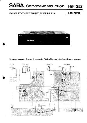 Service manual Saba RS-920 ― Manual-Shop.ru