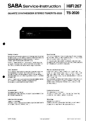 Сервисная инструкция Saba TS-2020 ― Manual-Shop.ru