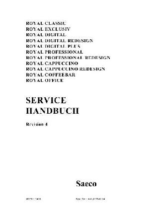 Service manual Saeco ROYAL-CAPPUCCINO, CLASSIC, COFFEEBAR, DIGITAL, EXCLUSIV, PROFESSIONAL, DE ― Manual-Shop.ru