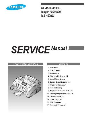 Сервисная инструкция Samsung SF-4500, SF-4500C, Msys-4700, Msys-4800, MJ-4500C ― Manual-Shop.ru
