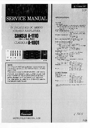 Сервисная инструкция Sansui A-1001, A-1110 ― Manual-Shop.ru
