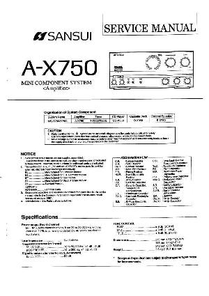 Сервисная инструкция Sansui A-X750 ― Manual-Shop.ru