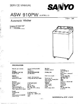 Service manual Sanyo ASW-910PW ― Manual-Shop.ru