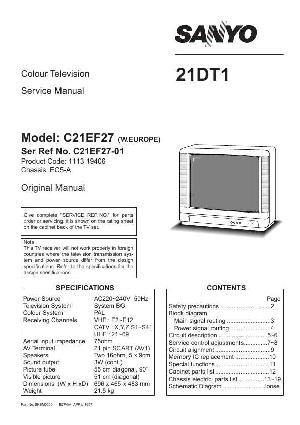 Service manual SANYO C21EF27, 21DT1, EC5-A ― Manual-Shop.ru