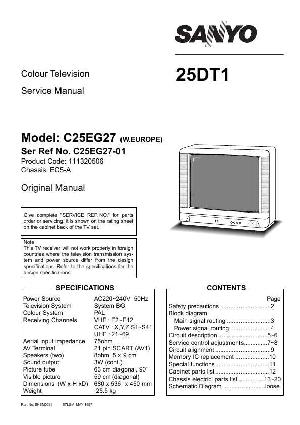 Сервисная инструкция SANYO C25EG27, 25DT1, EC5-A ― Manual-Shop.ru