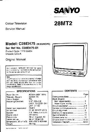 Service manual SANYO C28EH75, 28MT2, EC5-A ― Manual-Shop.ru