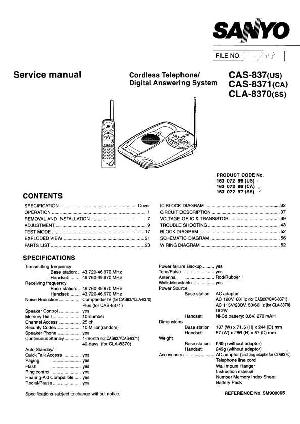 Service manual Sanyo CAS-837, CAS-8371 ― Manual-Shop.ru