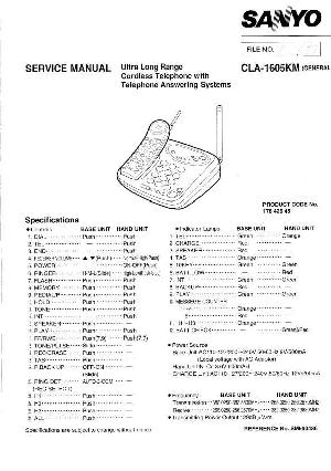Сервисная инструкция Sanyo CLA-1605 ― Manual-Shop.ru