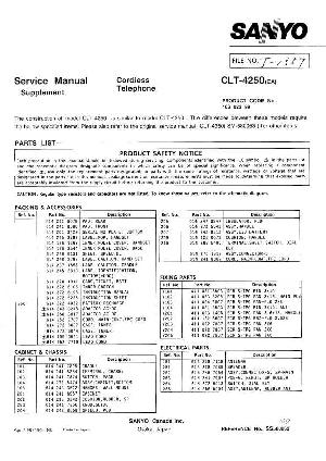 Сервисная инструкция Sanyo CLT-4250 ― Manual-Shop.ru