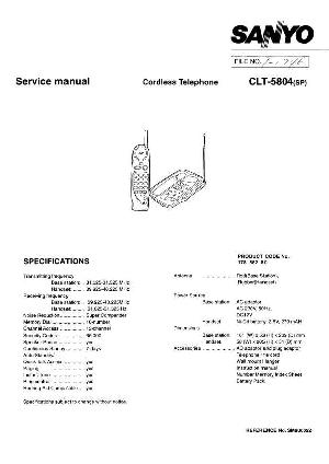 Сервисная инструкция Sanyo CLT-5804 ― Manual-Shop.ru