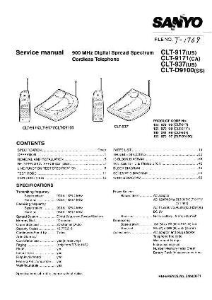 Сервисная инструкция Sanyo CLT-917, CLT-937, CLT-9171 ― Manual-Shop.ru