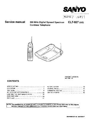 Сервисная инструкция Sanyo CLT-927 ― Manual-Shop.ru