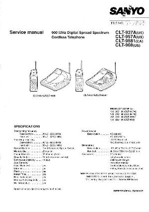 Сервисная инструкция Sanyo CLT-937, CLT-957, CLT-9581, CLT-968 ― Manual-Shop.ru