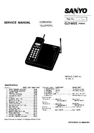 Сервисная инструкция Sanyo CLT-982 ― Manual-Shop.ru