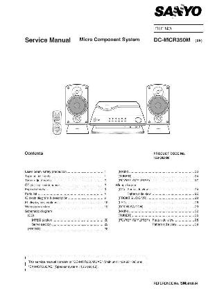 Сервисная инструкция Sanyo DC-MCR350M ― Manual-Shop.ru