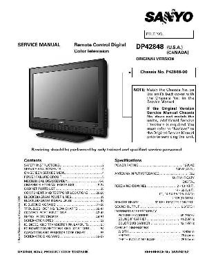 Сервисная инструкция Sanyo DP42848 ― Manual-Shop.ru