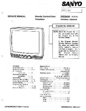 Сервисная инструкция Sanyo DS25430 ― Manual-Shop.ru