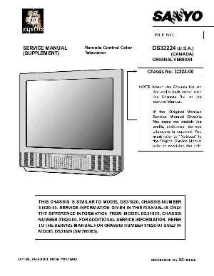 Сервисная инструкция SANYO DS32224 ― Manual-Shop.ru