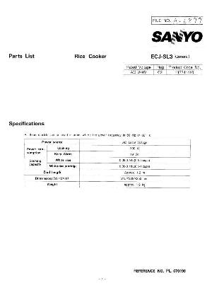 Сервисная инструкция Sanyo ECJ-SL3 ― Manual-Shop.ru