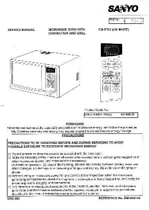 Сервисная инструкция Sanyo EM-D754 ― Manual-Shop.ru