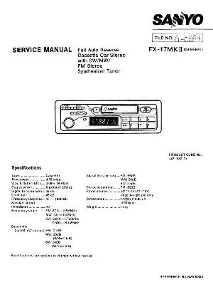 Сервисная инструкция Sanyo FX-17MKII ― Manual-Shop.ru