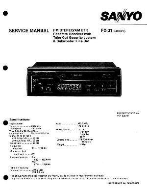 Сервисная инструкция Sanyo FX-31 ― Manual-Shop.ru