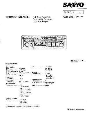 Сервисная инструкция Sanyo FXR-03LP ― Manual-Shop.ru