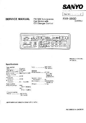 Сервисная инструкция Sanyo FXR-35GD ― Manual-Shop.ru