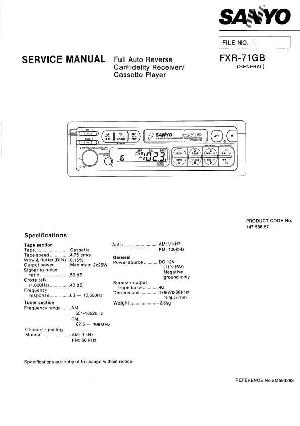 Сервисная инструкция Sanyo FXR-71GB ― Manual-Shop.ru