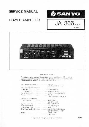 Сервисная инструкция Sanyo JA-366 ― Manual-Shop.ru