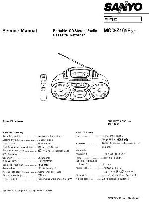 Сервисная инструкция Sanyo MCD-Z165F ― Manual-Shop.ru