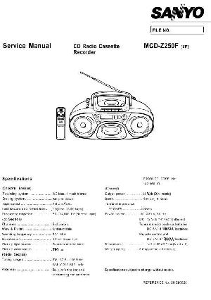 Сервисная инструкция Sanyo MCD-Z250F ― Manual-Shop.ru