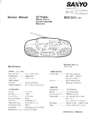 Сервисная инструкция Sanyo MCD-Z41L ― Manual-Shop.ru