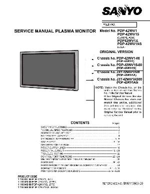 Сервисная инструкция Sanyo PDP-42WV1 ― Manual-Shop.ru