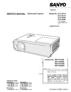 Сервисная инструкция Sanyo PLC-SC10, PLC-XC10, PLC-SU60, PLC-XU60 ― Manual-Shop.ru
