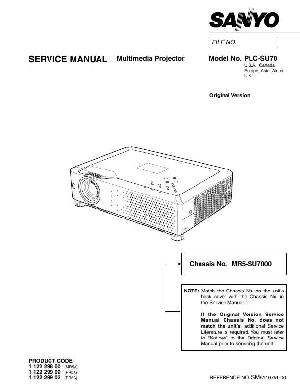 Сервисная инструкция Sanyo PLC-SU70 ― Manual-Shop.ru