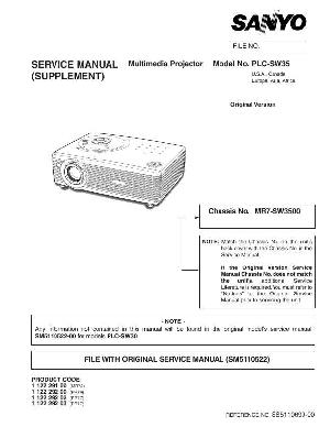 Сервисная инструкция SANYO PLC-SW35 ― Manual-Shop.ru